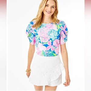 Lily Pulitzer Eyelet Faye Skort in Resort White NWT